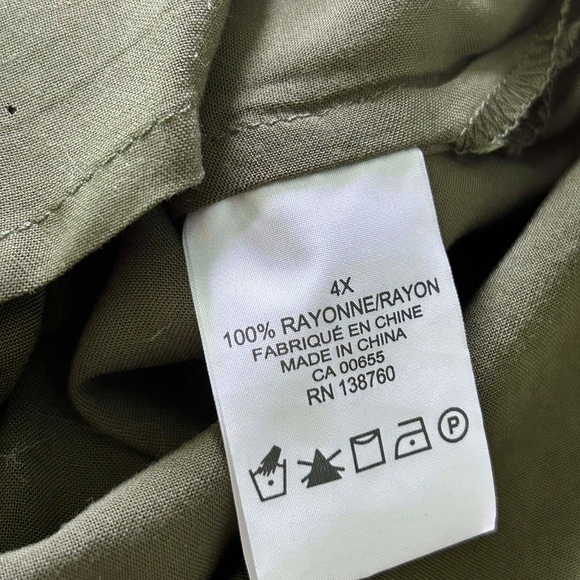 NEW PHOTOS! TUNIC, BUTTON UP, DARK OLIVE, SIZE 4X, LONG SLEEVES, 4 POCKETS, RAYO - Picture 5 of 16